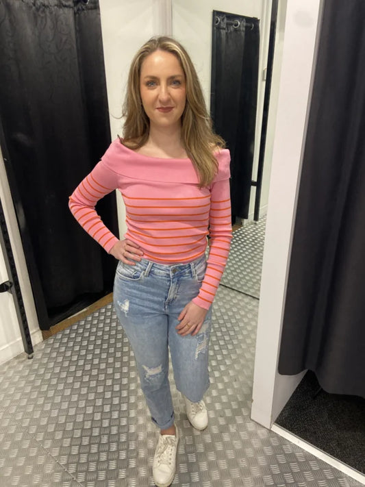 Roze offshoulder top